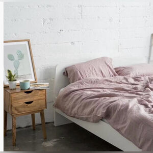 NEW Set of 2 Primary 100% Long Staple French Linen King Pillow Shams $79